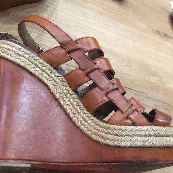 Christian Louboutin Barcelona Peep Toe Sling Back Wedge Pumps - Picture 15 of 17